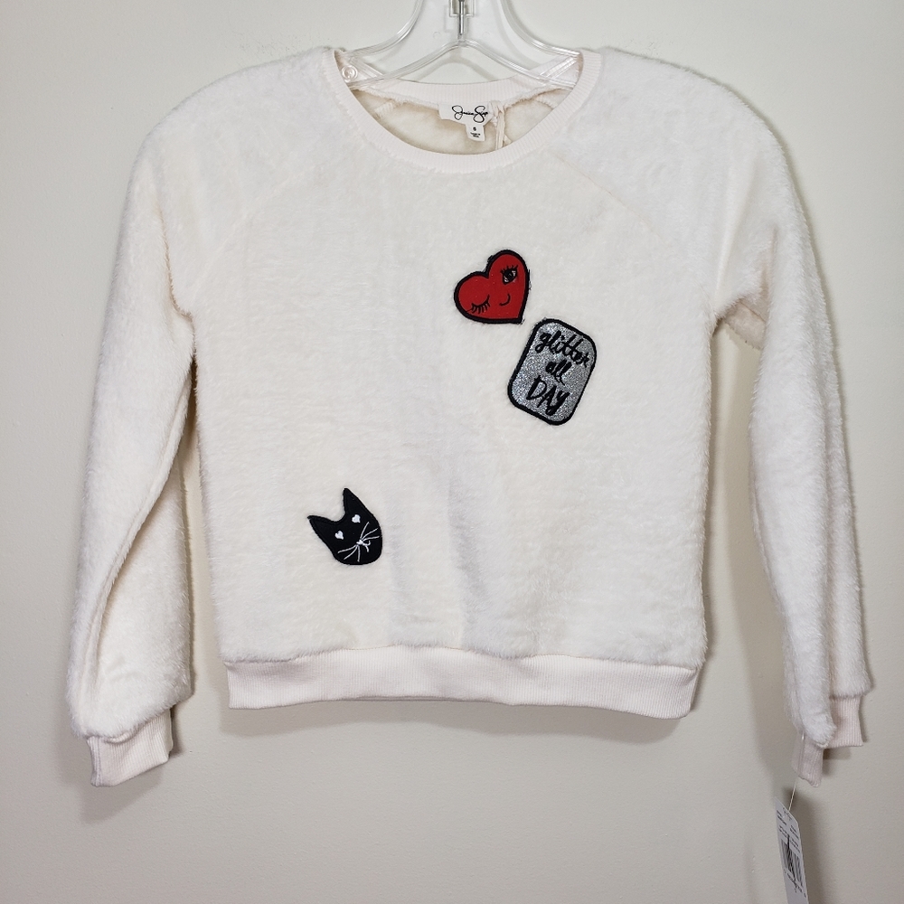 Jessica Simpson NEW soft cat glitter all day fleece girls size small